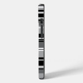Schwarz-weiße Graustufen mit gemischtem Streifenmu Case-Mate iPhone Hülle (Rückseite / Links)