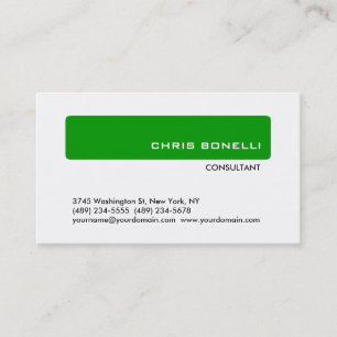 Schwarz-weiße Green Trendy Business Card Visitenkarte