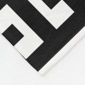 Schwarz-weiße griechische Schlüsseldecke Fleecedecke (Ecke)