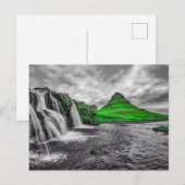Schwarz-weiße grüne Bergfotografie Postkarte (Vorne/Hinten)