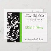 Schwarz-weiße grüne Blumenladen, 21. Juli ... Ankündigungspostkarte (Vorne/Hinten)