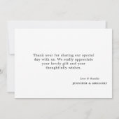 Schwarz-weiße Grüne Botanische Wasserfarbenhochzei Dankeskarte (Rückseite)