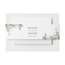 Schwarz-weiße Grüne Botanische Wasserfarbenhochzei