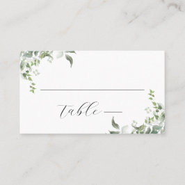Schwarz-weiße Grüne Botanische Wasserfarbenhochzei Platzkarte