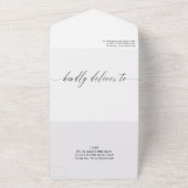 Schwarz-weiße Grüne Mit Monogramm Hochzeit All In One Einladung (Außenbereich)