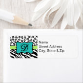 Schwarz-weiße grüne und türkisfarbene Zebra & Gepa (Insitu)