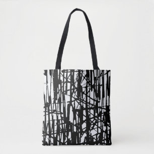Schwarz-weiße Grunge Muster Schultertasche Tasche