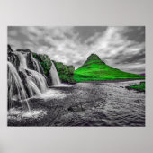 Schwarz-weiße Grüngebirge Monochrome Leinwand Poster (Vorne)