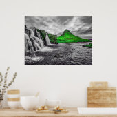 Schwarz-weiße Grüngebirge Monochrome Leinwand Poster (Küche)