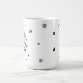 Schwarz-weiße Grüße Typografie Holiday Ornament Kaffeetasse (Mittel)