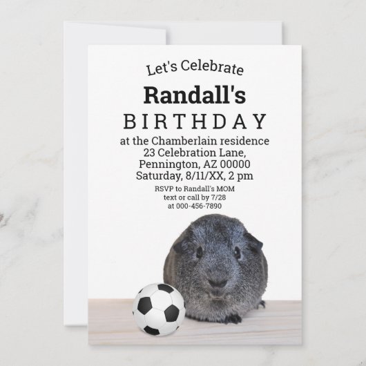 Schwarz-weiße Guinea des Party Schweineball Einladung (Rückseite)