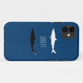 Schwarz-weiße Haie personalisiert Case-Mate iPhone Hülle (Rückseite (Horizontal))