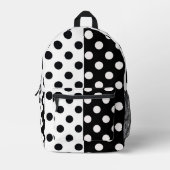 Schwarz-weiße halbe Farbtrennung inverse Polka-Pun Bedruckter Rucksack (Vorderseite)