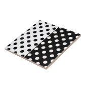 Schwarz-weiße halbe Farbtrennung inverse Polka-Pun Fliese (Seite)