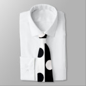 Schwarz-weiße halbe Farbtrennung inverse Polka-Pun Krawatte (Gebunden)