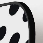 Schwarz-weiße halbe Farbtrennung inverse Polka-Pun Pickleball Schläger (Linke Seite)