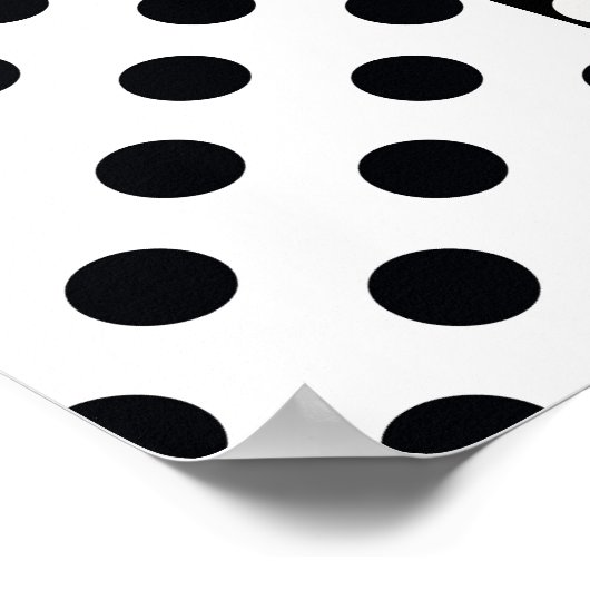 Schwarz-weiße halbe Farbtrennung inverse Polka-Pun Poster (Ecke)