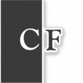 Schwarz-weiße Hälften individuelle Anfangsbuchstab Aufkleber (Vorderseite)