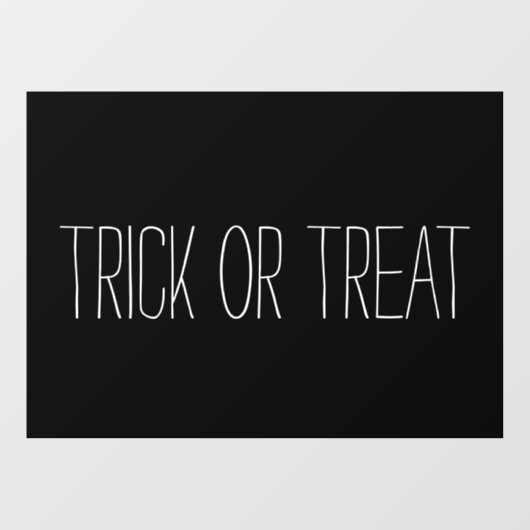 Schwarz-weiße Halloween-Dekoration, Trick oder Tre Fensteraufkleber (Blatt)