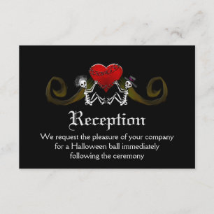 Schwarz-weiße Halloween-Skelette, die den Empfang Einladung
