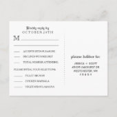 Schwarz-weiße Halloween Skelette Wedding MENU-UAWG Einladungspostkarte (Rückseite)