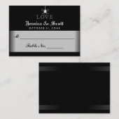 Schwarz-weiße Halloween-Spider-Hochzeitskarten Platzkarte (Vorne/Hinten)