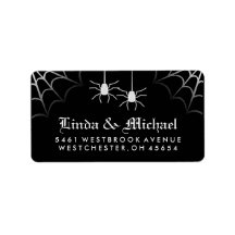 Schwarz-weiße Halloween-Spiders-Webadresse