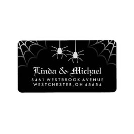 Schwarz-weiße Halloween-Spiders-Webadresse Adressaufkleber