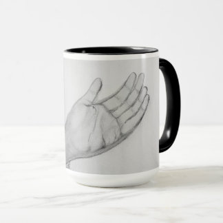 Schwarz-weiße Hand-Bleistift-Skizze, feine Kunst Tasse