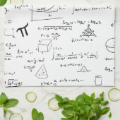 Schwarz-weiße handgeschriebene Mathematik Formeln Geschirrtuch (Gefaltet)