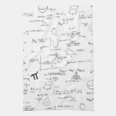 Schwarz-weiße handgeschriebene Mathematik Formeln Geschirrtuch (Vertikal)