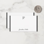 Schwarz-weiße handgeschriebene Skriptmonogramm-Vor Mitteilungskarte (Vorderseite/Rückseite Beispiel)