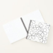 Schwarz-weiße handgezeichnet Sketch Große Blume Jo Notizblock (Innenseite)