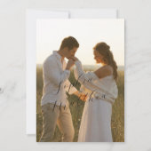 Schwarz-weiße handgezeichnete Hochzeit Save The Da Date (Rückseite)
