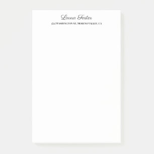 Schwarz-weiße Handschrift Elegant Minimalistisch S Post-it Klebezettel