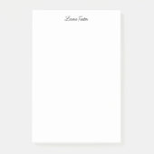 Schwarz-weiße Handschrift Eleganter Minimalistisch Post-it Klebezettel (Vorderseite)