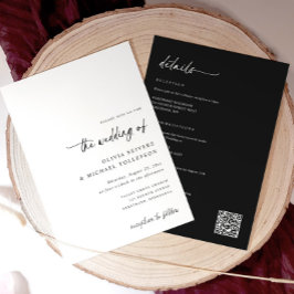 Schwarz-weiße Handschrift in einer Hochzeit Einladung