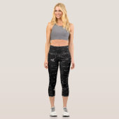 Schwarz-weiße Handschrift mathematischer Formeln Capri Leggings (Vorderseite)