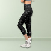 Schwarz-weiße Handschrift mathematischer Formeln Capri Leggings