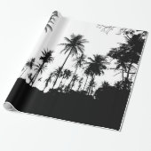 Schwarz-weiße hawaiianische Exotic Palm Tree Silho Geschenkpapier (Ungerollt)