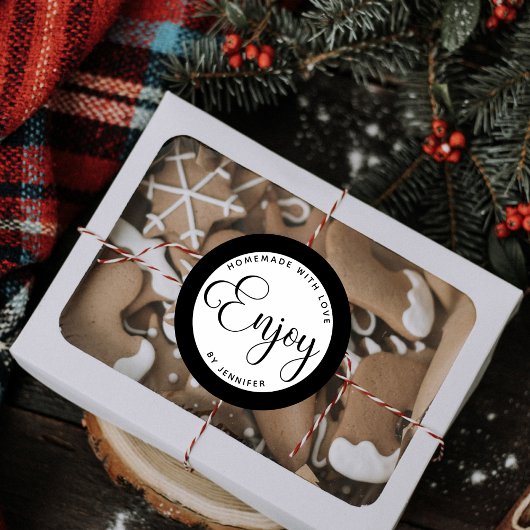 Schwarz-weiße Heimat mit Liebe von Runder Aufkleber