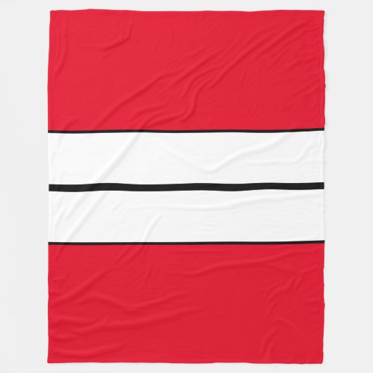 Schwarz-weiße, helle rote Streifen Fleecedecke (Vorderseite)