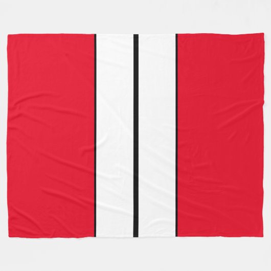 Schwarz-weiße, helle rote Streifen Fleecedecke (Vorderseite (Horizontal))