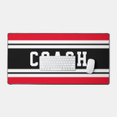 Schwarz-weiße, helle Streifen COACH Text Schreibtischunterlage (Tastatur & Maus)