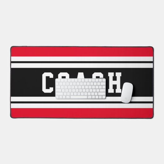 Schwarz-weiße, helle Streifen COACH Text Schreibtischunterlage (Tastatur & Maus)