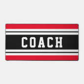 Schwarz-weiße, helle Streifen COACH Text Schreibtischunterlage (Vorderseite)