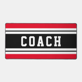 Schwarz-weiße, helle Streifen COACH Text Schreibtischunterlage