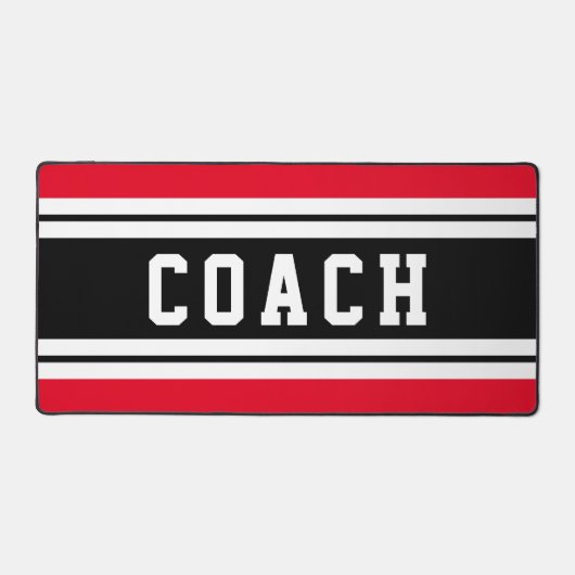 Schwarz-weiße, helle Streifen COACH Text Schreibtischunterlage (Vorderseite)