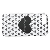 Schwarz-weiße Herzen Case-Mate iPhone Hülle (Rückseite (Horizontal))