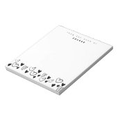 Schwarz-weiße Herzen Vom Schreibtisch personalisie Notizblock (Rotiert)